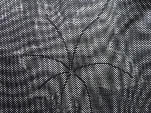 アンティーク　桜楓模様織出し本場泥大島紬着物（5マルキ）